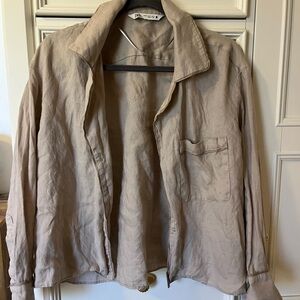 Zara Neutral Beige Linen cardigan